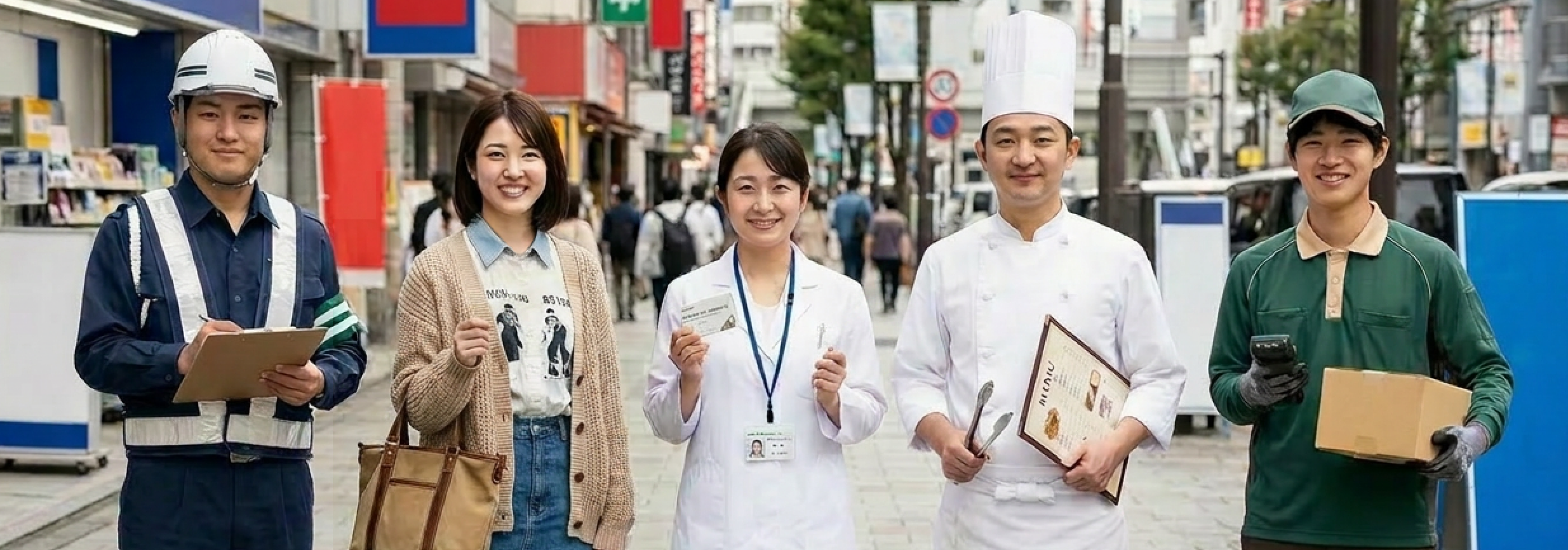 さまざまな職種の人たち